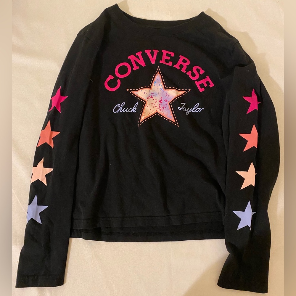 Converse Star Logo Boxy Graphic Tee Girl’s Size XL 13-15YRS